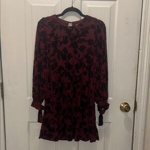 Calvin Klein Maroon and Black Floral Dress